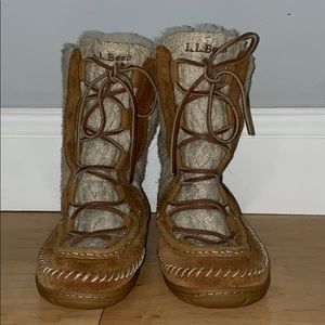 L.L. Bean Brown and Cream Women's Slippers